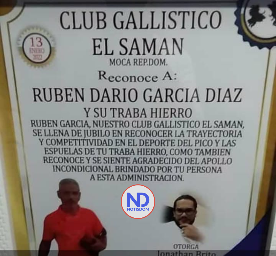 image 1 1 Club Gallístico de Moca reconoce trayectoria de destacado gallero y su traba "Hierro"