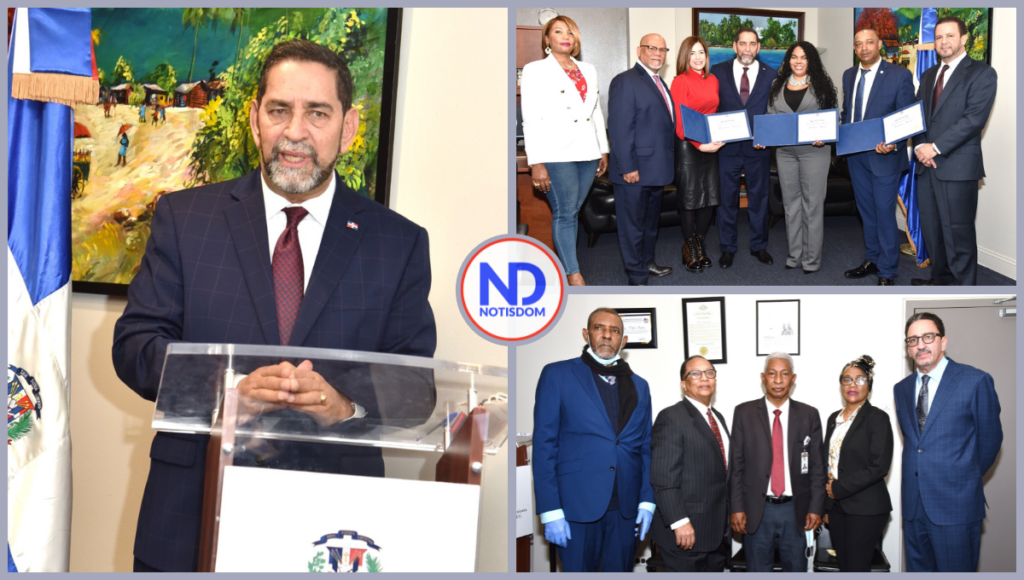 3 FOTOS B NOTISDOM 14 Consulado RD en New York reconoce a dos dominicanas y un dominicano por sus méritos