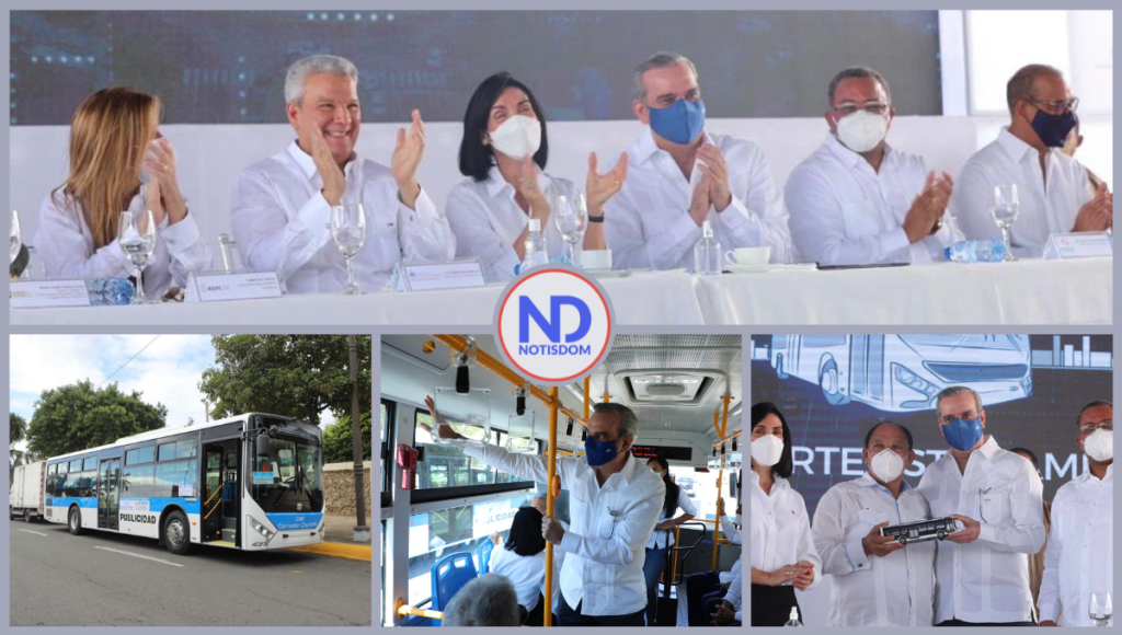 4 FOTOS A NOTISDOM 7 Presidente Abinader inaugura Corredor Churchill que introduce 47 autobuses de 90 pasajeros