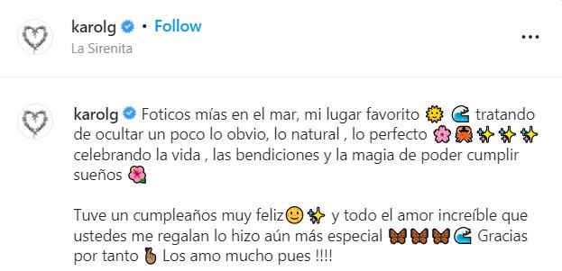 Karol G enciende las redes con su inesperado desnudo en el mar 4 INSTAGRAM KAROL G Karol G enciende las redes con su inesperado desnudo en el mar