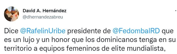 Rafael Uribe: “Es un privilegio tener baloncesto mundial en RD” 3 TWITTER HERNANDEZ Rafael Uribe: “Es un privilegio tener baloncesto mundial en RD”