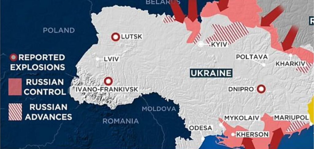 MAPA UCRANIA Ucrania denuncia bombardeos de Rusia en la evacuación de civiles
