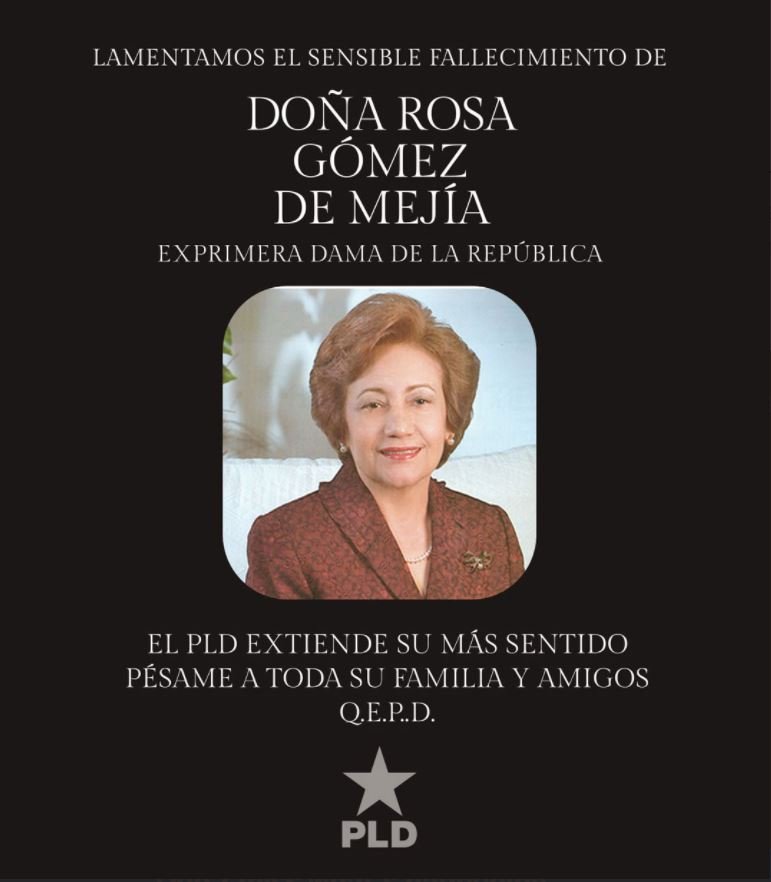 TWITTER PLD 1 Personalidades expresan condolencias tras muerte de Doña Rosa