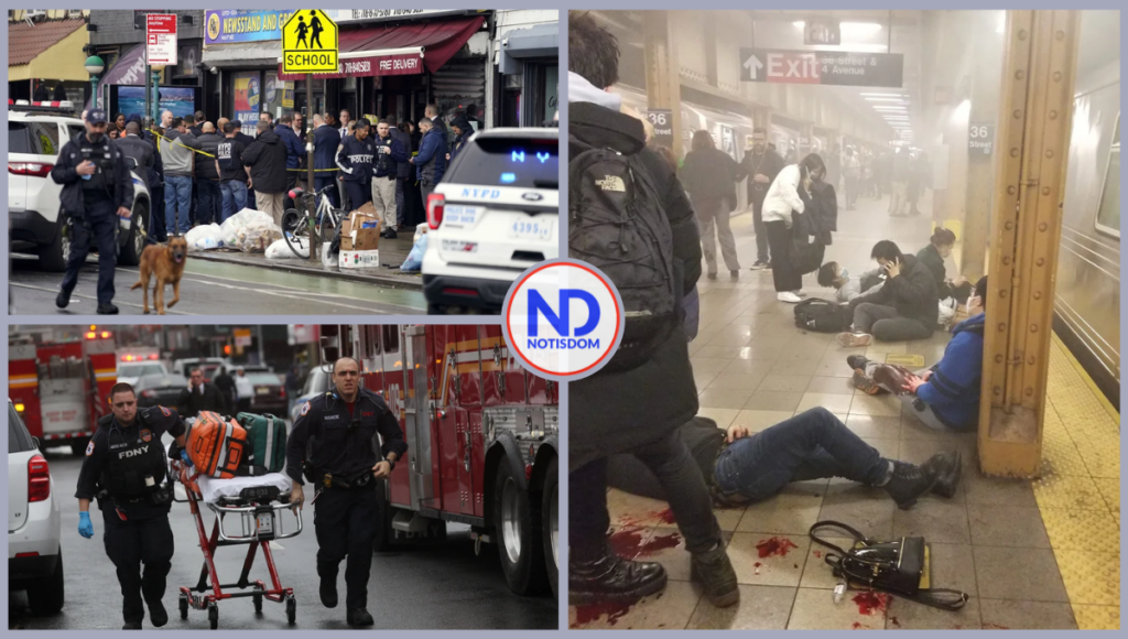 3 FOTOS A NOTISDOM 9 Tiroteo en estación del metro NY deja por lo menos 13 heridos; encontraron artefactos explosivos