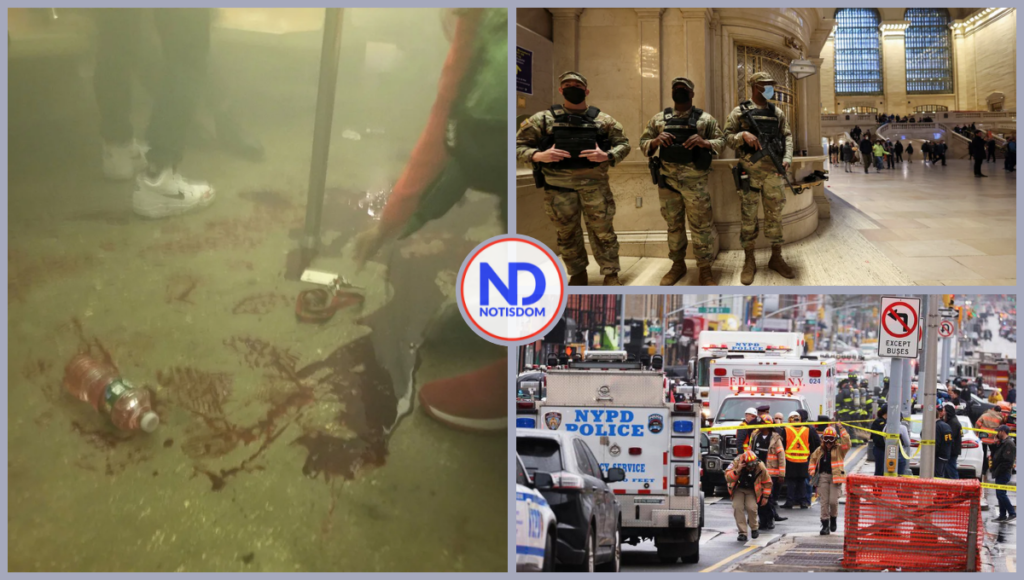 3 FOTOS B NOTISDOM 19 Tiroteo en estación del metro NY deja por lo menos 13 heridos; encontraron artefactos explosivos