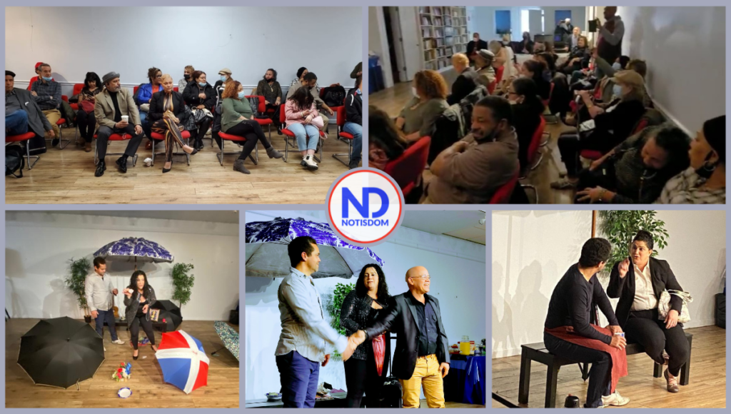 5 FOTOS D NOTISDOM Amantes del teatro abarrotaron Comisionado de Cultura por obra "Sombrillas Color Melancolía"