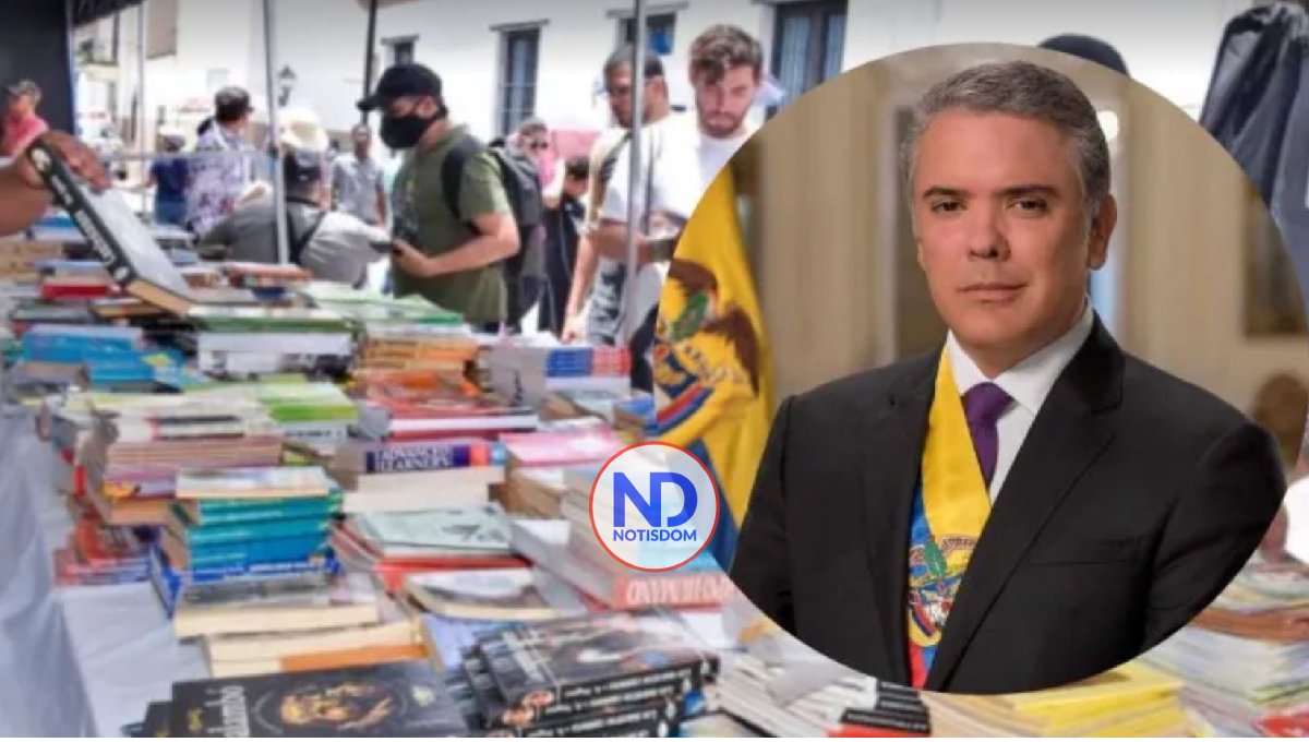 Presidente de Colombia visita Feria del Libro antes de salir de RD