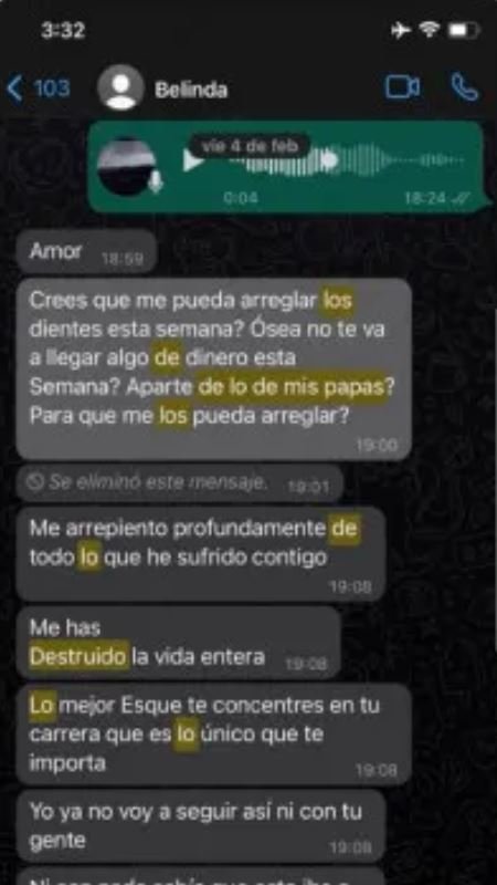 INSTAGRAM BELINDA Christian Nodal expone a Belinda al filtrar conversión donde ella le pedía dinero