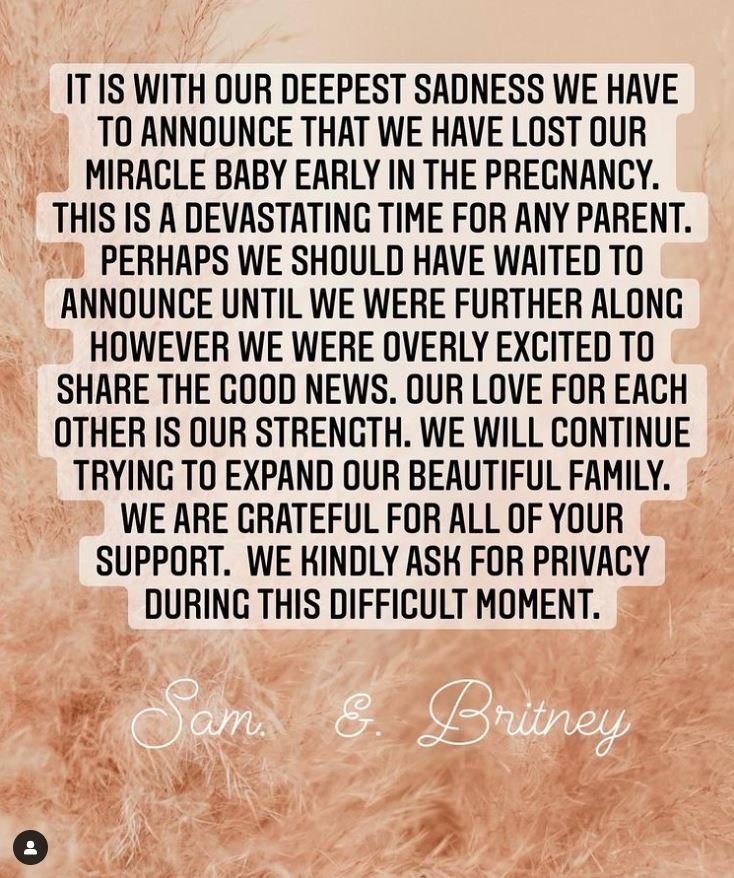 Britney Spears pierde embarazo de su “bebé milagroso” 3 INSTAGRAM BRITNEY Britney Spears pierde embarazo de su “bebé milagroso”