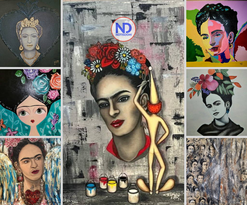 3 FOTOS X COLLAGE Comisionado de Cultura y Alianza Dominicana inauguran exposición colectiva "Nuestra Frida"