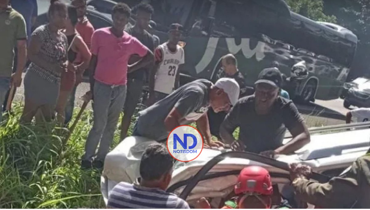 Resulta herido director RR.HH. de la PN en accidente de tránsito en el KM 66 de la Autopista Duarte