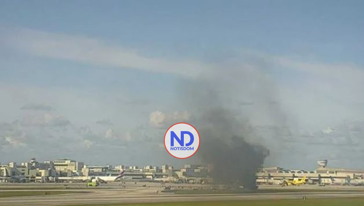 Avión procedente de RD se incendia al aterrizar en Aeropuerto de Miami