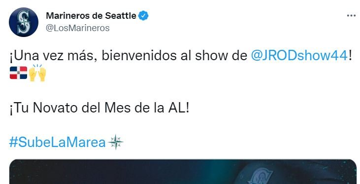 MARINERO DE SEATTLE MLB: Julio Rodríguez gana Novato del Mes de la Liga Americana