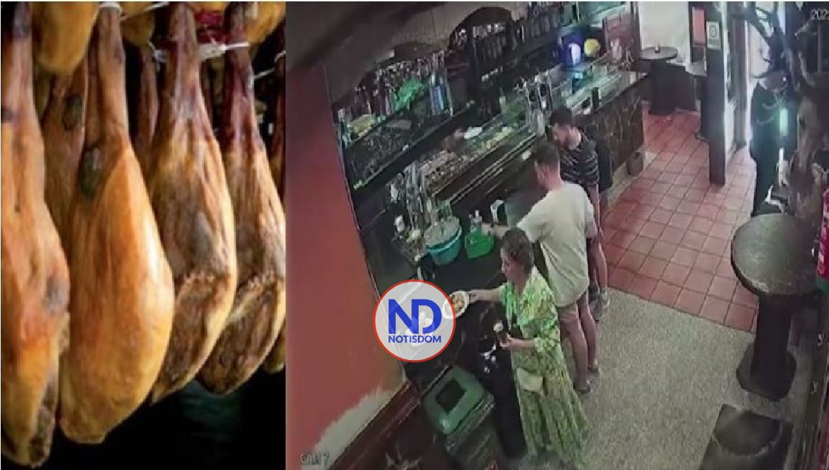 Mesero dominicano salva su vida gracias a una pierna de jamón