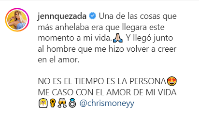 JENN QUEZADA 2 Jenn Quezada se compromete con "el amor de su vida"