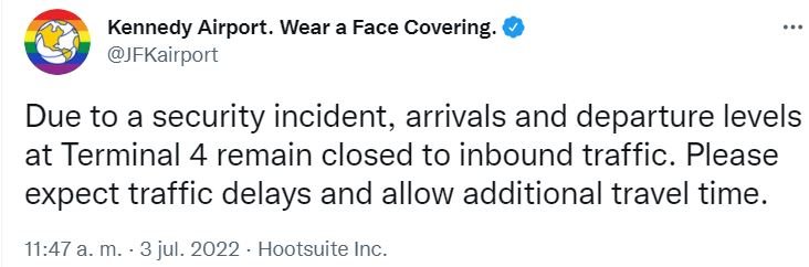 Se normaliza la operación en el JFK tras una alerta 4 KENNEDY AIPORT 1 Se normaliza la operación en el JFK tras una alerta