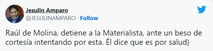 MATERIALISTA Críticas a Raúl de Molina tras negarse a saludar de beso a La Materialista
