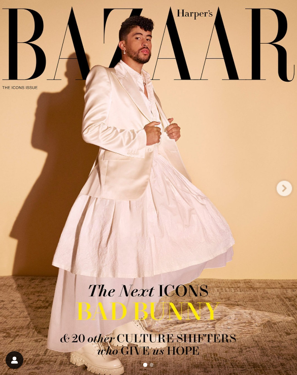 BAD BUNNY 29 Bad Bunny se viste de novia para la revista Harper’s Bazaar
