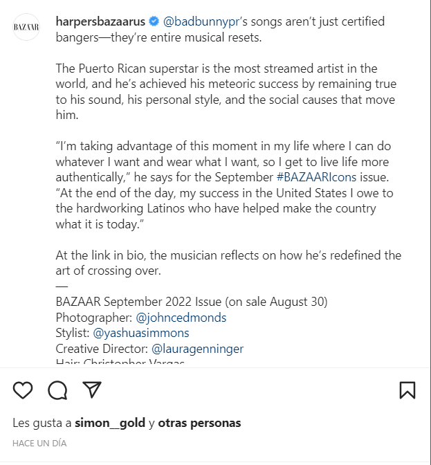 BAD BUNNY 30 Bad Bunny se viste de novia para la revista Harper’s Bazaar