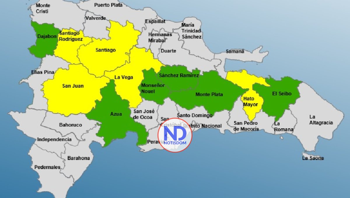 Autoridades dominicanas elevan a 11 las provincias en alerta por lluvias