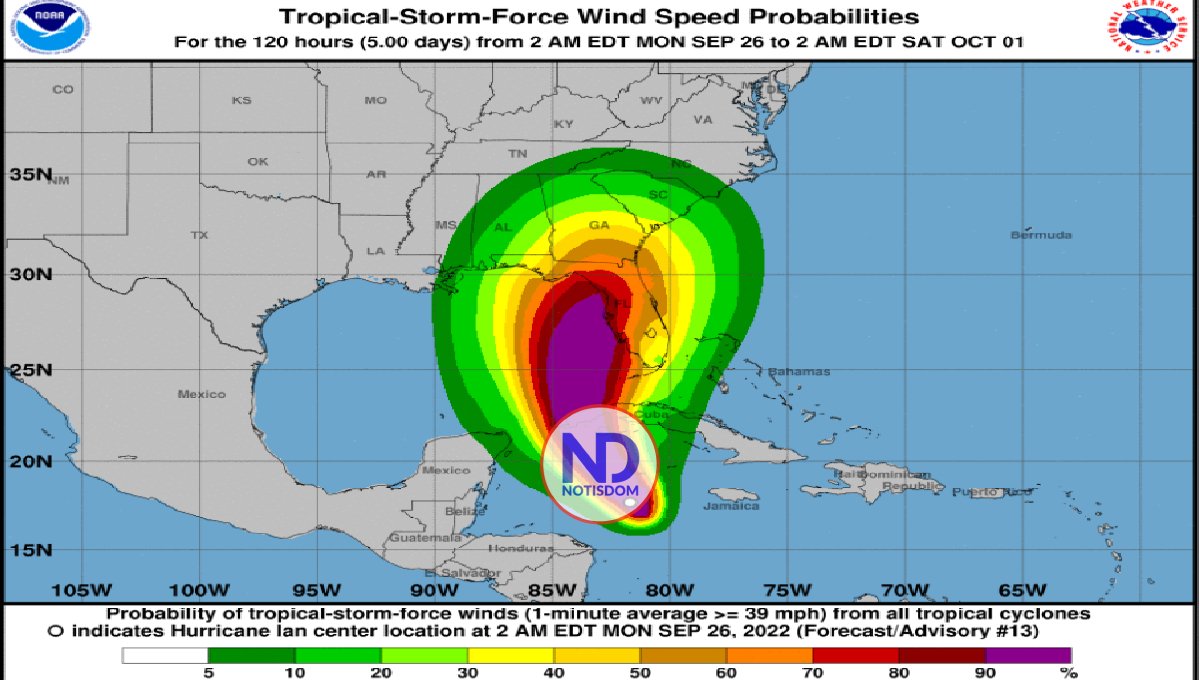 Ian ya es huracán y avanza lento hacia occidente isla de Cuba