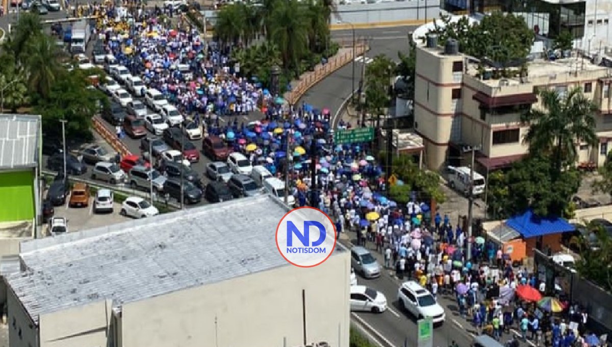 Multitud marcha contra sistema privado pensiones RD