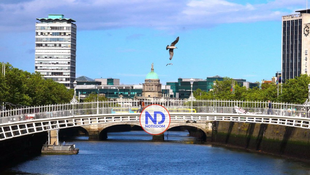Manifestantes lanzan un ataúd al río de Dublín
