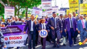 Abogados marchan en demanda de pensiones y seguro de salud