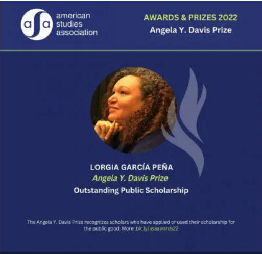 ANGELA DAVIS Lorgia García Peña recibe el Premio Angela Davis de Estudios Americanos