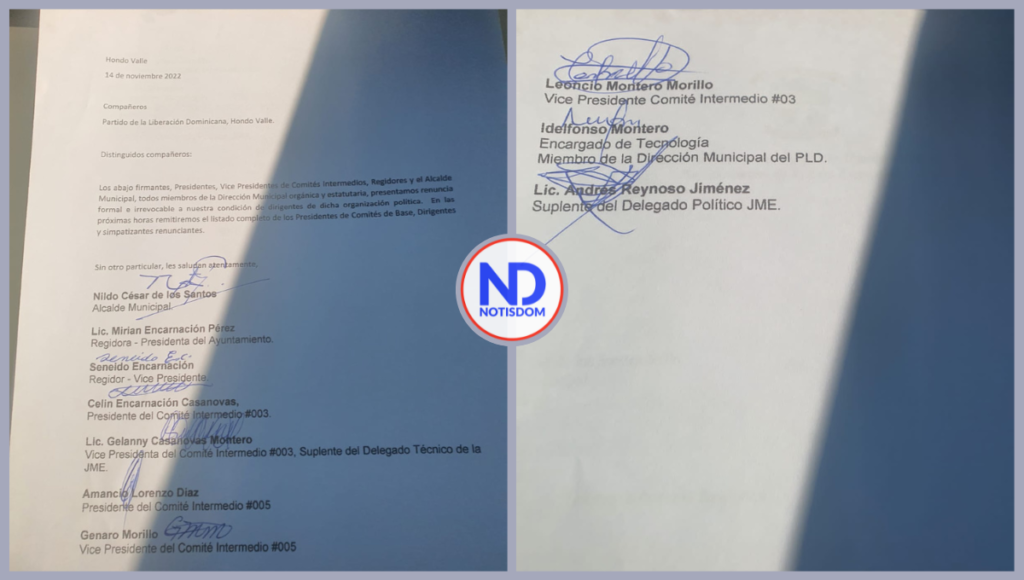¡Sigue la serie! Alcalde, regidores y dirigentes de Hondo Valle renuncian del PLD 3 2 FOTOS A COLLAGE 22 ¡Sigue la serie! Alcalde, regidores y dirigentes de Hondo Valle renuncian del PLD