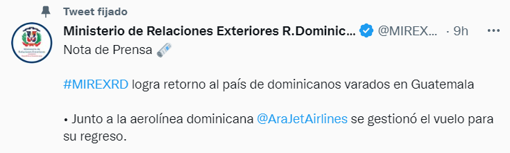 MINISTERIO DE EXTERIORES Gobierno trae a 26 dominicanos estaban varados en Guatemala