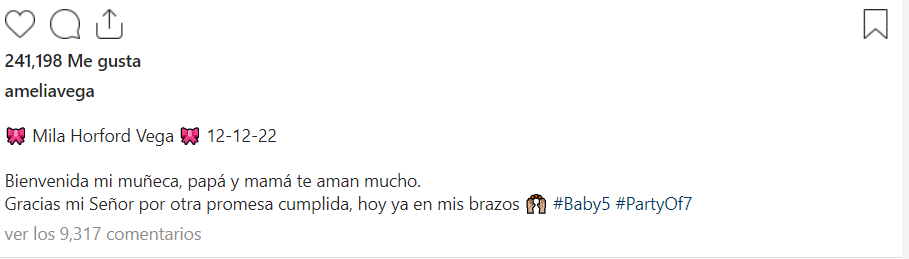 MILA 1 Amelia Vega y Al Horford dan la bienvenida a su hija Mila