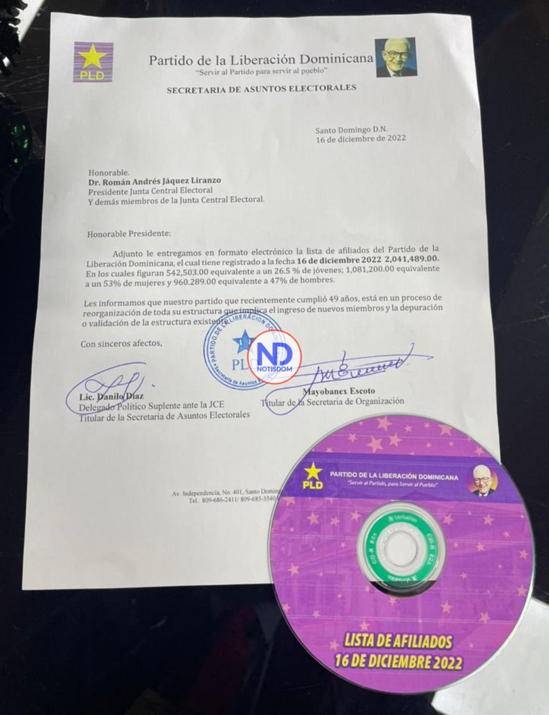 PLD entrega a JCE padrón de afiliados con más de dos millones de inscritos 3 PLD carta padron a JCE PLD entrega a JCE padrón de afiliados con más de dos millones de inscritos