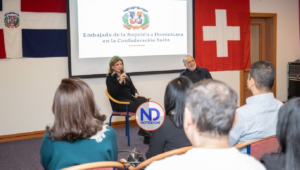 Vicepresidenta Raquel Peña realiza encuentro en Suiza con la comunidad dominicana