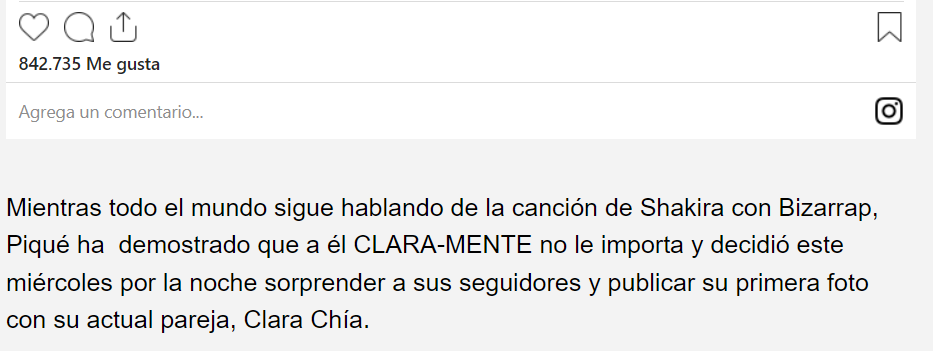 TWITTER CHIA Y PIQUE Piqué publica foto con Clara Chía donde CLARA-MENTE confirma que están juntos