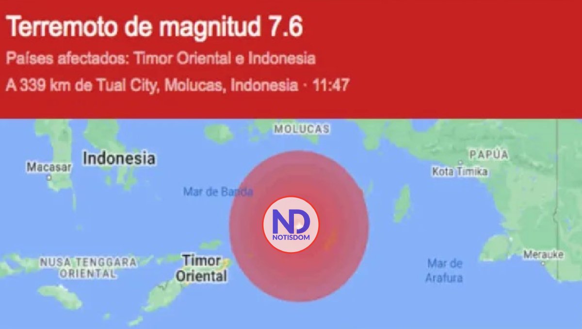 «Potente» terremoto magnitud 7,6 sacude Indonesia y Timor Oriental