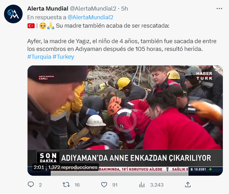 Rescatan a un bebé de diez días después de 90 horas bajo los escombros 4 ALERTA 3 Rescatan a un bebé de diez días después de 90 horas bajo los escombros