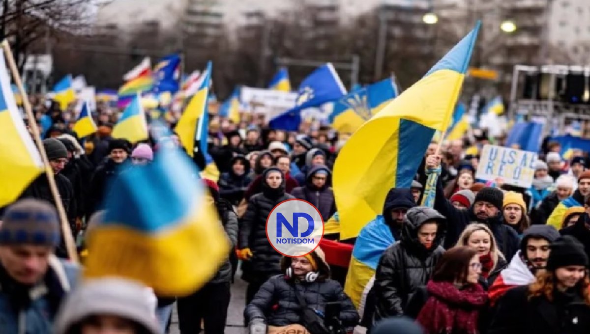 Miles salen a las calles en Europa para apoyar Ucrania en la guerra