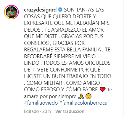 JUAN B OVIEDO 1 Fallece padre del exponente urbano Crazy Design