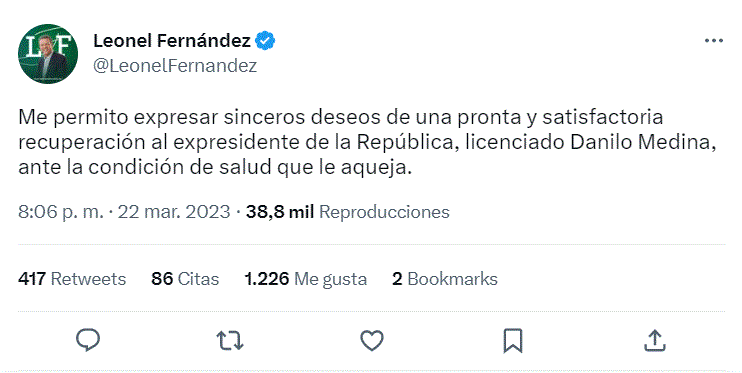 LEONEL FERNANDEZ 25 Luis Abinader y Leonel Fernández se solidarizan con Danilo Medina