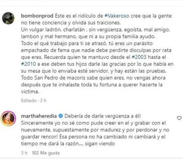 MARTHA HEREDIA Martha Heredia sobre Vakeró: Esa persona no ha cambiado ni cambiará