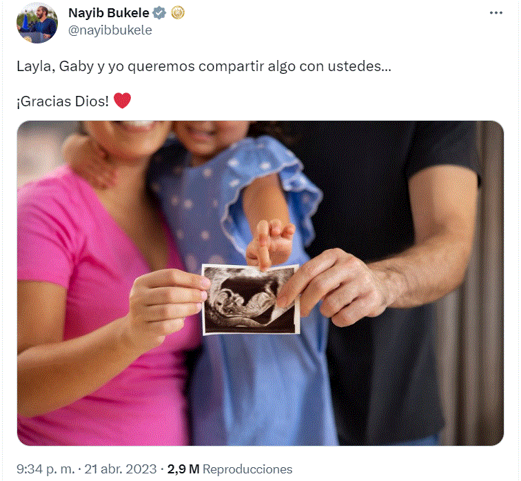 BUKELE 14 Presidente Bukele anuncia que será papá por segunda vez