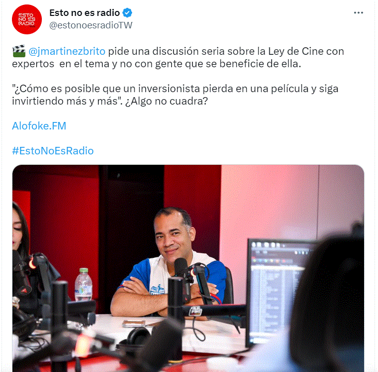 ESTO NO ES RADIO Alfonso Rodríguez defiende la industria del cine dominicano