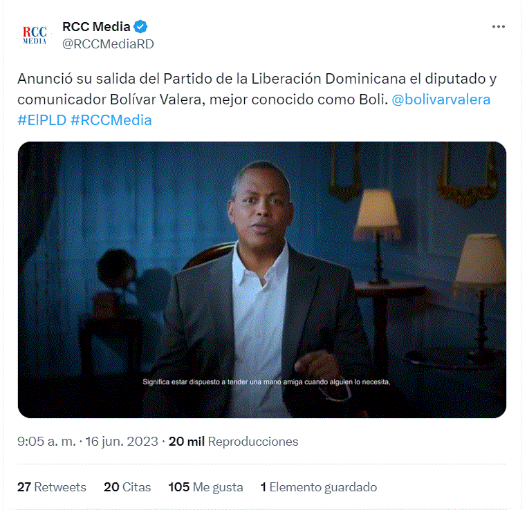 EL BOLI El Boli se va del PLD: «creo que este país necesita mejores opciones»