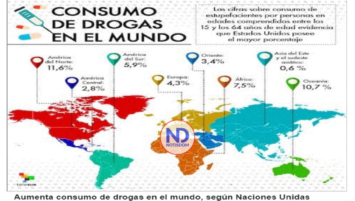 Aumenta consumo de drogas en el mundo, según Naciones Unidas