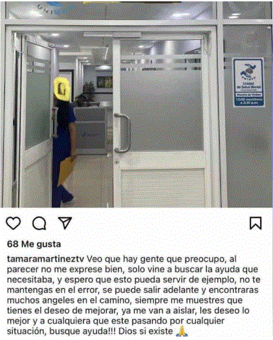 TAMARA MARTINEZ 3 Tamara Martínez lucha por recuperar su salud mental