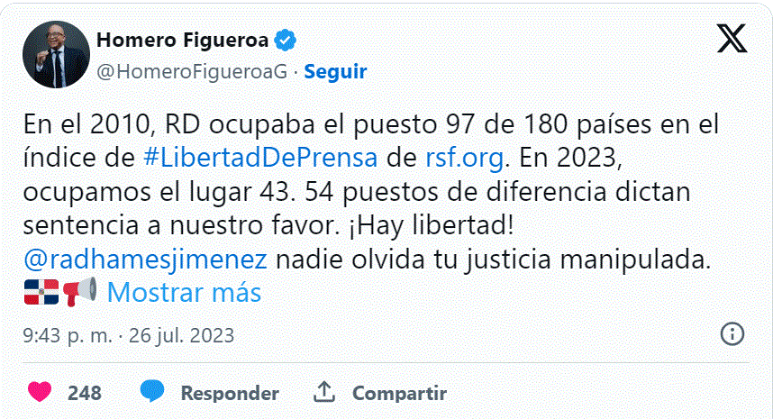 HOMERO FIGUEROA 15 1 "Nadie olvida tu justicia manipulada", vocero de la Presidencia responde a Radhamés Jiménez