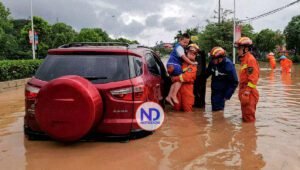 El tifón Doksuri deja fuertes precipitaciones e inundaciones en el sureste de China