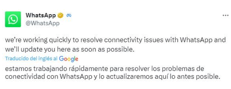WHATSAPP 61 WhatsApp informa solución problema caída mundial de la aplicación