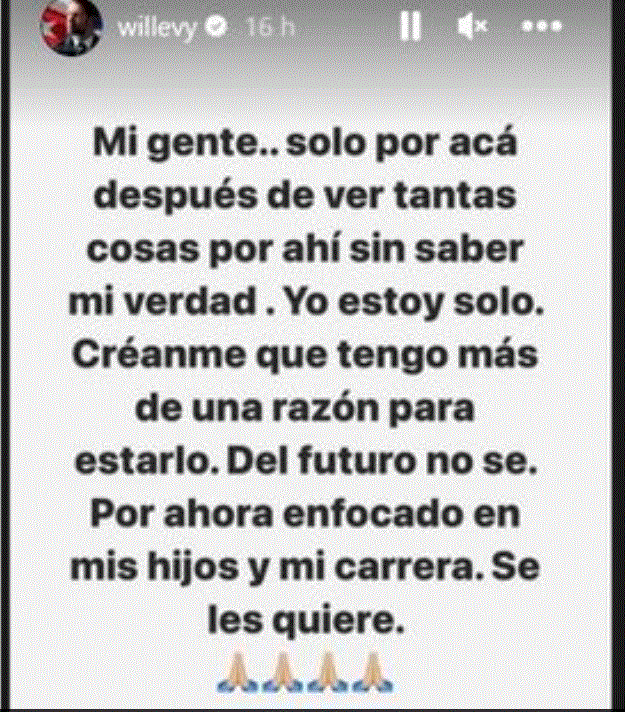 ¿William Levy confirma ruptura con Elizabeth Gutiérrez? Dice que "está solo" 3 WILLEVY ¿William Levy confirma ruptura con Elizabeth Gutiérrez? Dice que "está solo"